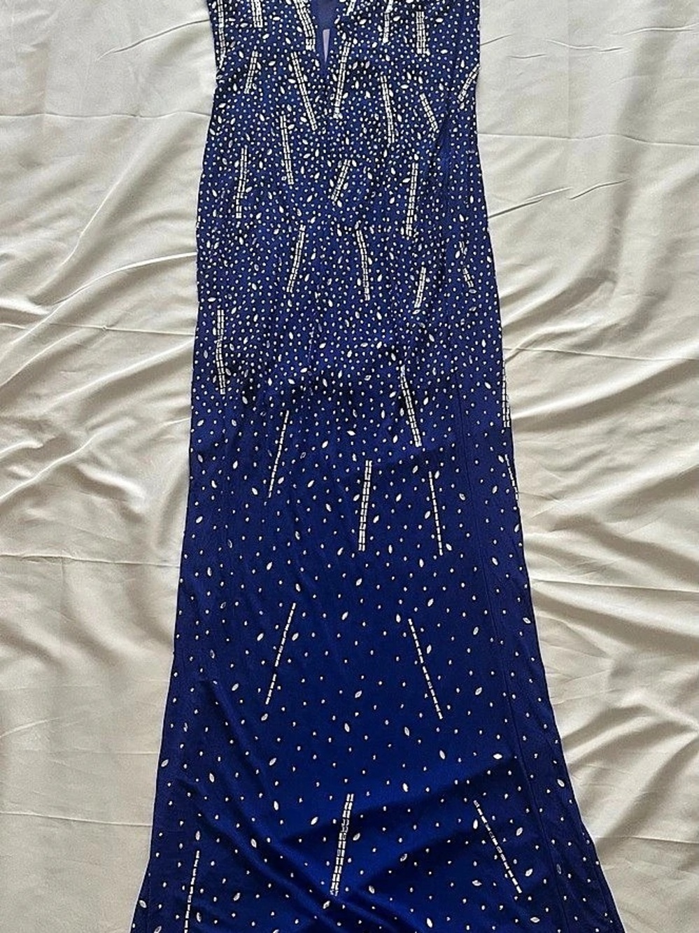 NIKBK Embellished Maxi Dress in Blue & Gold Size Large NWT